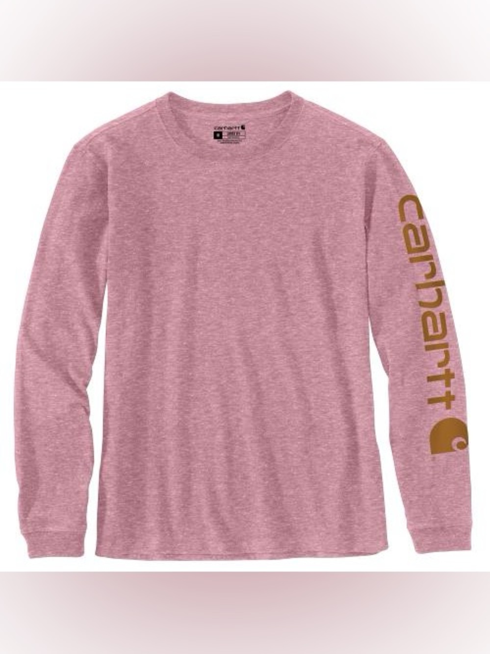 Carhartt Women's Loose Fit Long Sleeve Sleeve Logo Graphic T-Shirt Pink Large